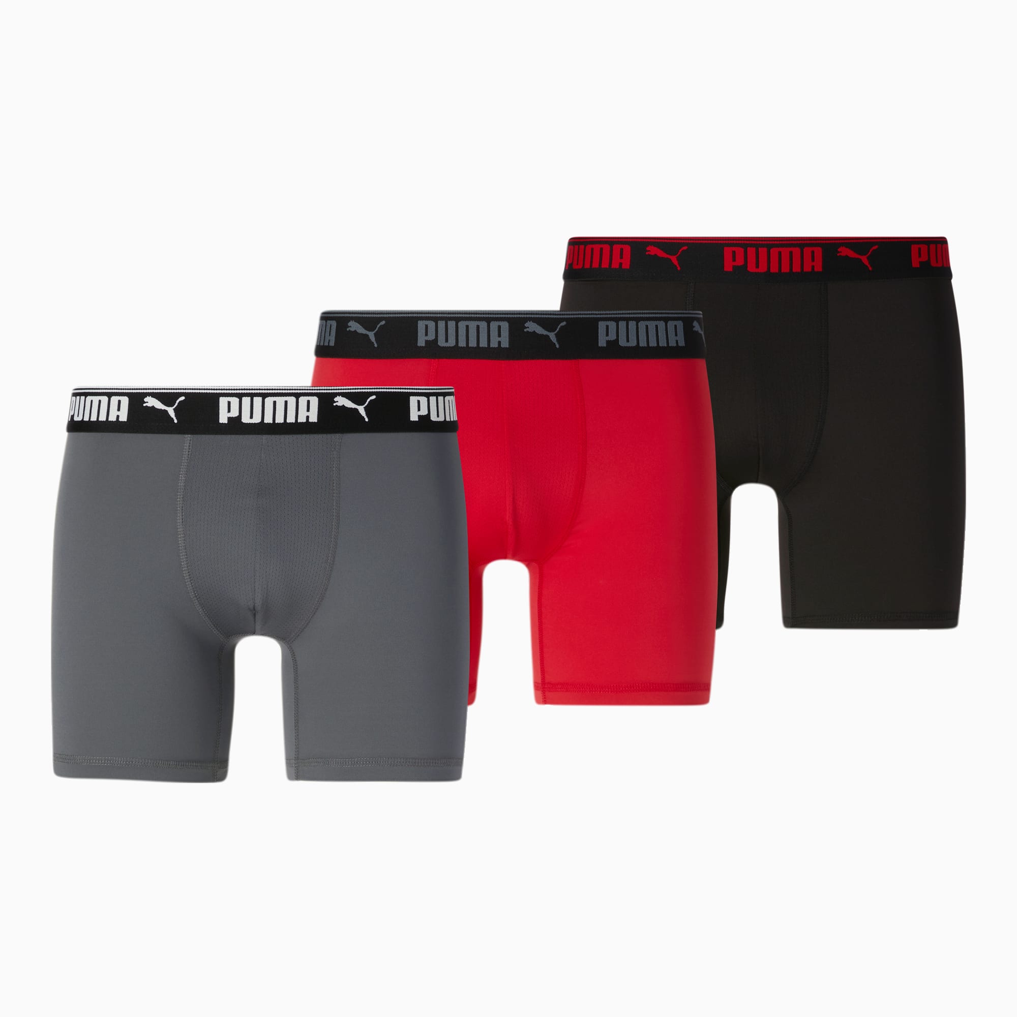  PUMA Paquete de 3 calzoncillos tipo bóxer elásticos de algodón  para hombre grandes y altos, paquete de 3 calzoncillos tipo bóxer : Ropa